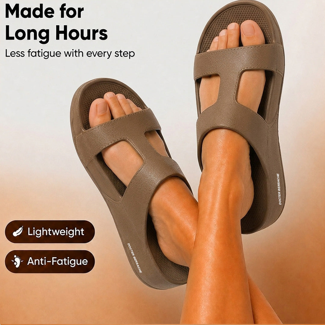 Doctor Bersache Newly Launched Orthopedic Comfort Slider for Men | Diabetic Friendly | Extra Cushioning | Arch Support | Pain Brown-DS114.