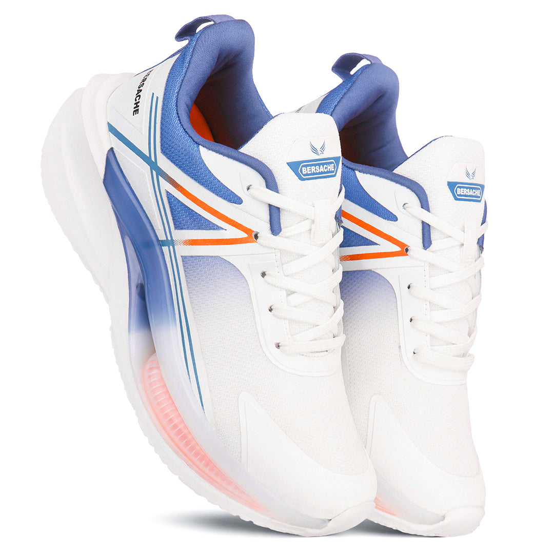 Bersache Premium Sports , Walking,Gym, Cricket, Trending  Running Shoes For Men's (Blue & White-9227)