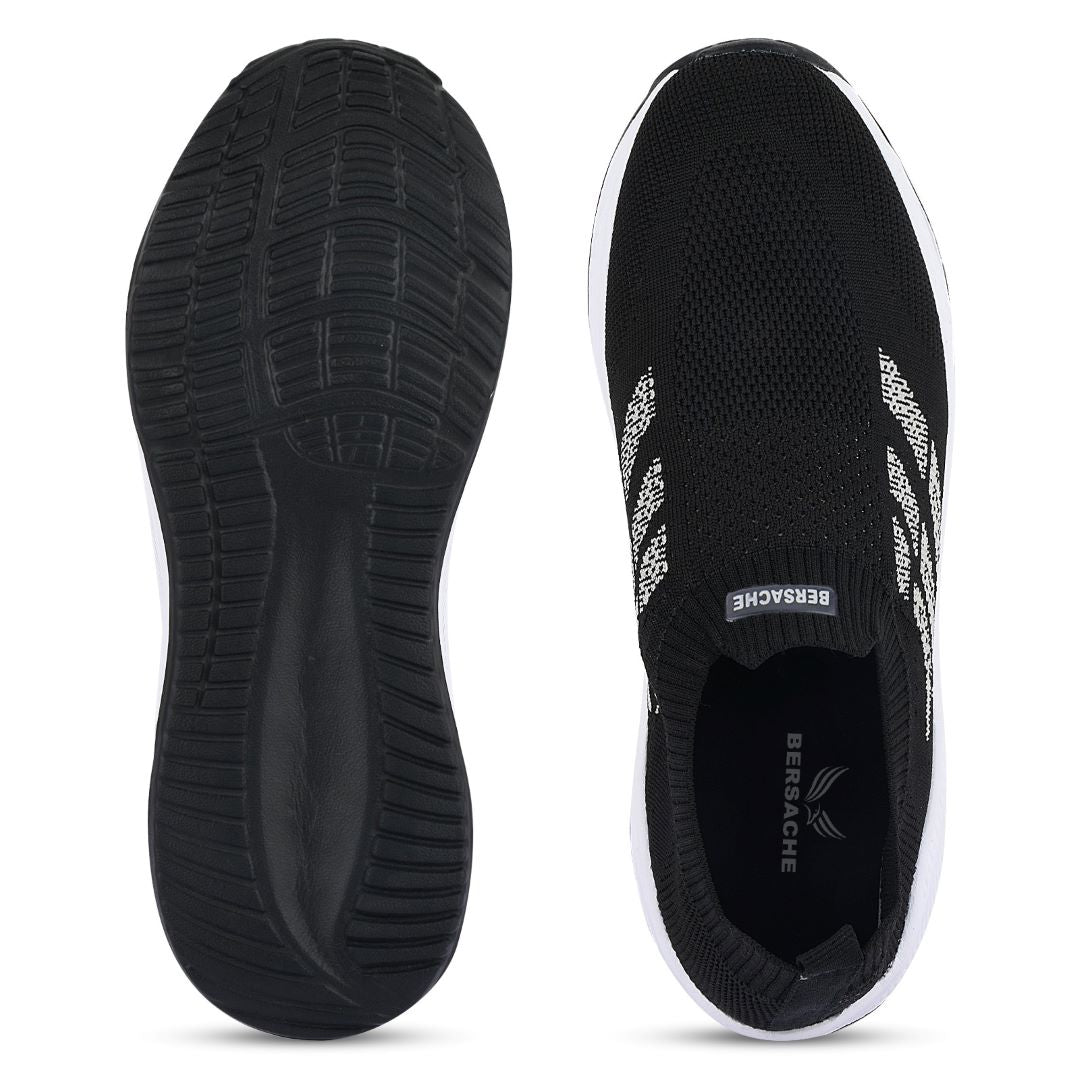 Bersache Lightweight Casual Sneaker Shoes For Men (Black-8109)