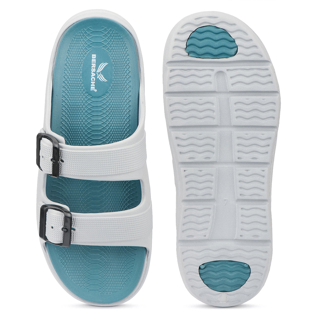 Bersache Extra Soft Classic Casual CHAPPAL with  Regular wear with Ultra Soft & Flexibility Technology  Slippers for Men's-(6340-Sea-Green & White).