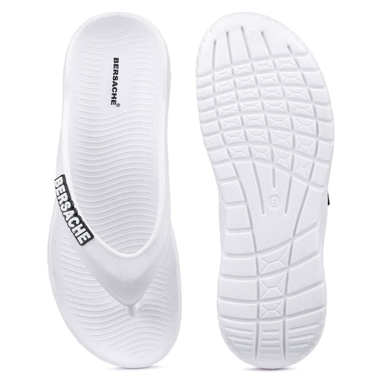 Bersache Extra Soft Classic Casual with  Regular wear with Ultra Soft & Flexibility Technology Flip Flop for Men's & Boy's (6257-White)