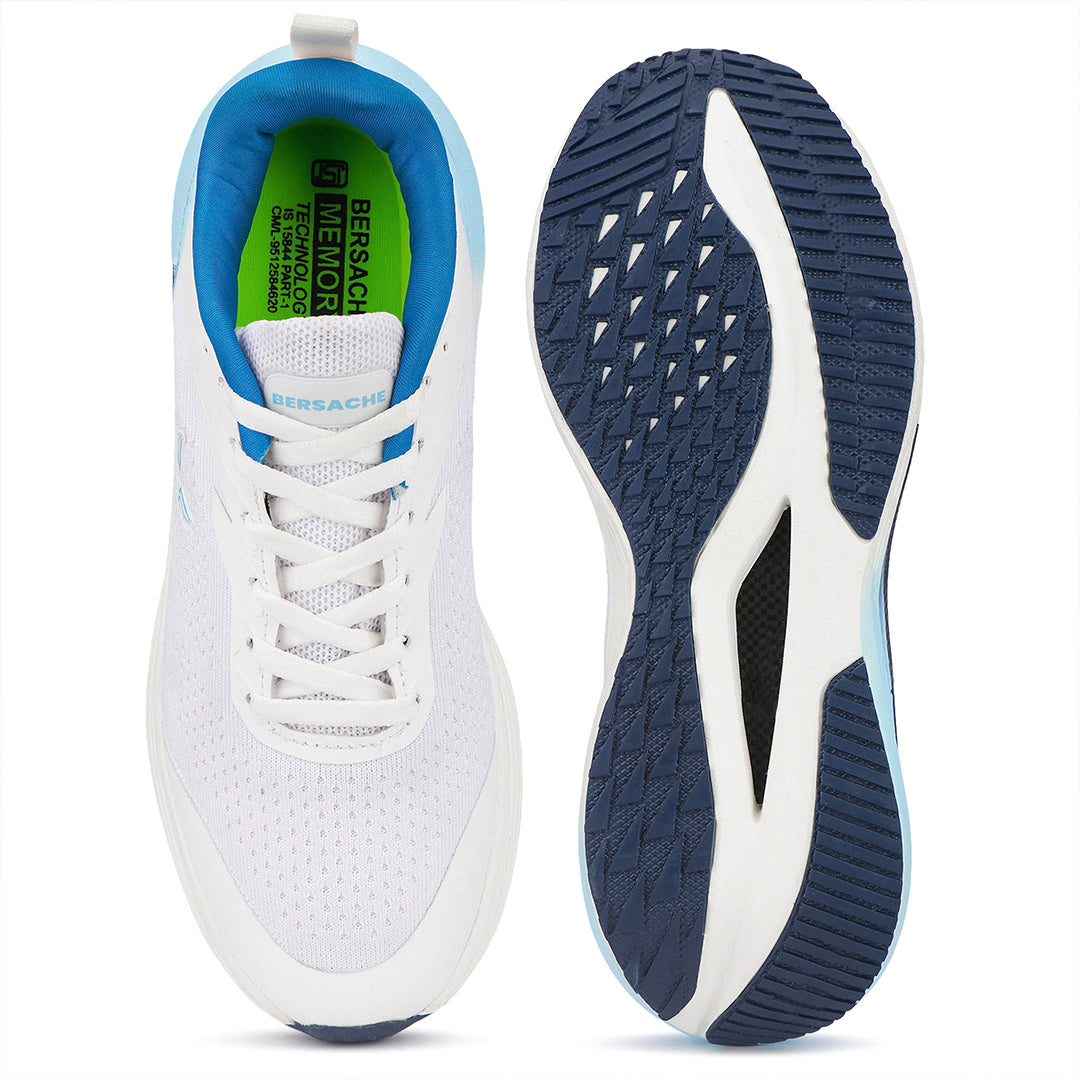 Bersache Casual Sneaker shoe for Men| Soft Cushioned Insole , Slip-Resistance Casuals For Men (Blue & White-9230).