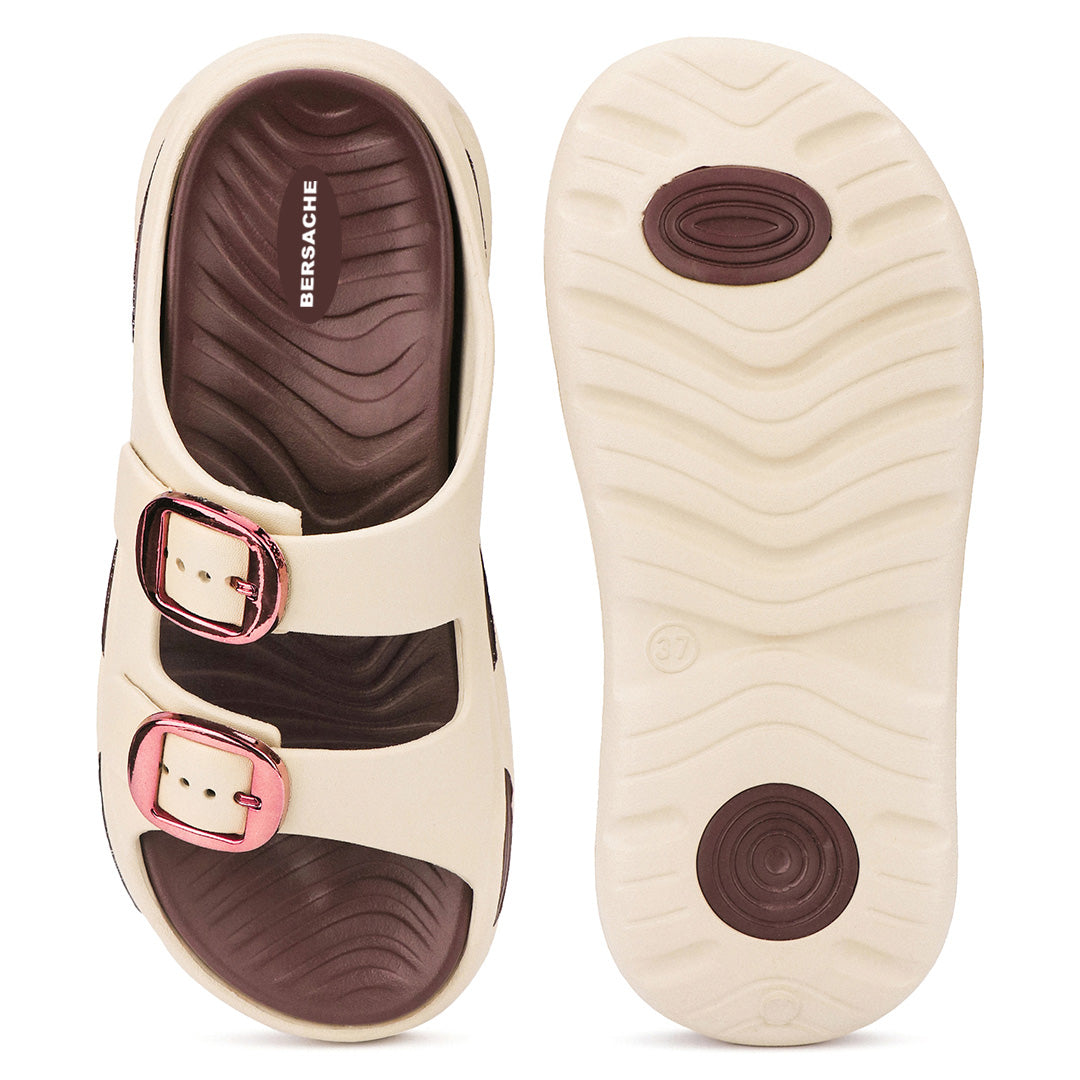 Bersache Extra Soft Classic Casual  with Regular wear with Ultra Soft & Flexibility Technology Slide for Women's-(6364-Brown).