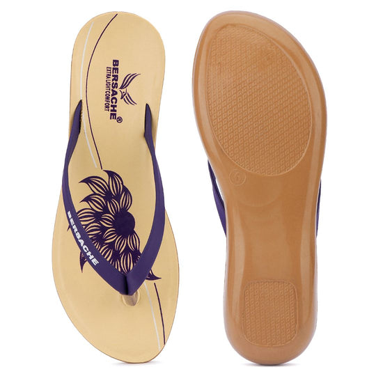 Bersache Extra Soft Classic Casual with  Regular wear with Ultra Soft & Flexibility Technology Sandal For Women's/Girl's-Purple-6247
