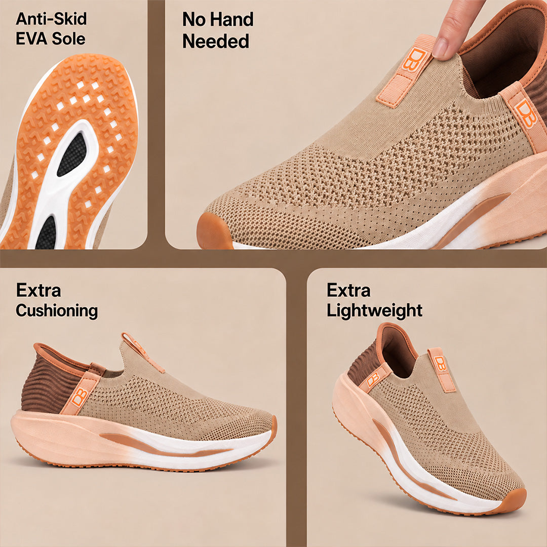 Doctor Bersache Newly Launch Pain Relief Sports Shoes for Men | Diabetic Friendly | Orthopedic Design | Extra Cushioning | Arch Support insole | Brown-DB-137