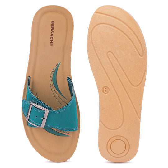 Bersache Extra Soft Classic Casual with  Regular wear with Ultra Soft & Flexibility Technology Slipper For Women's & Girl's-Green-6228