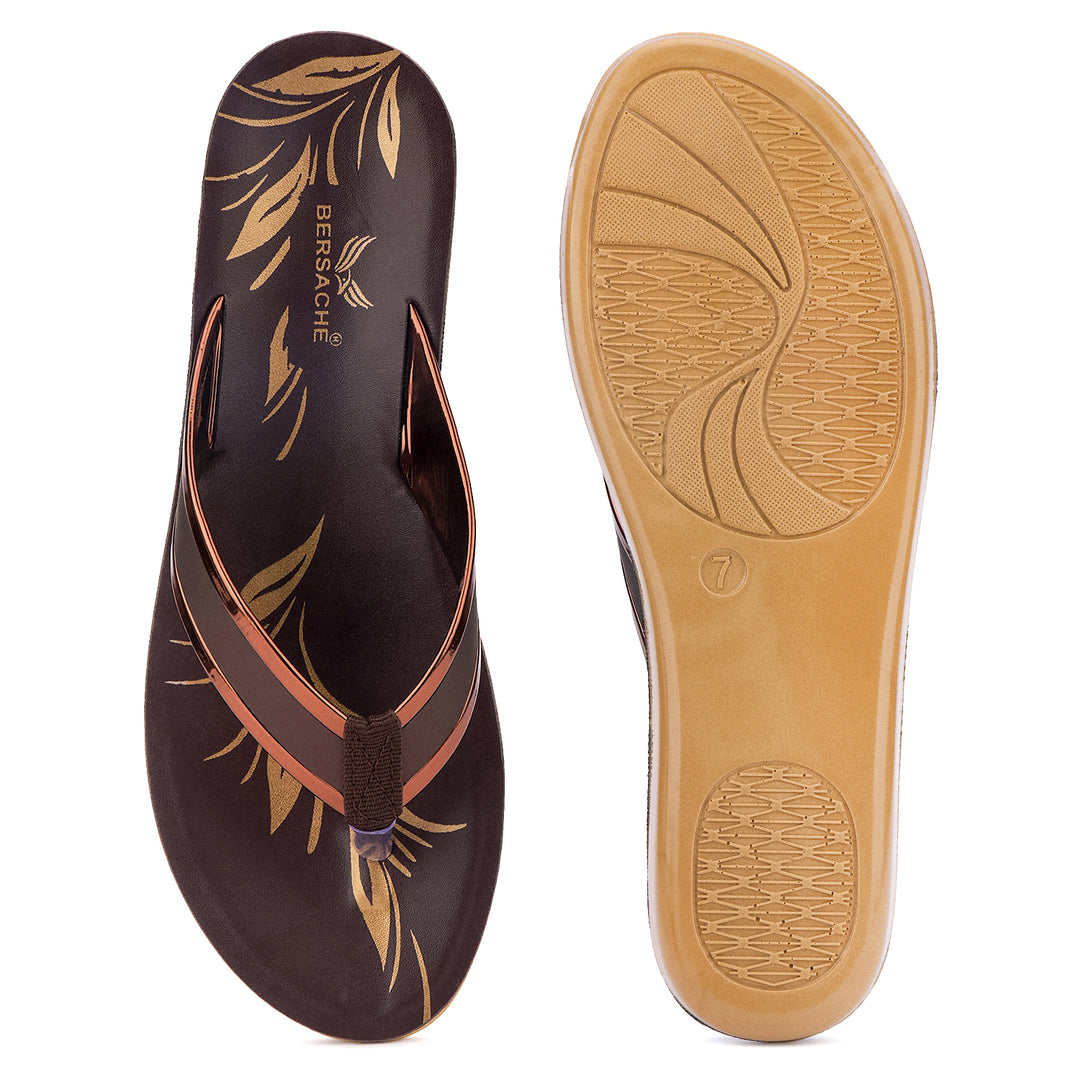 Bersache Extra Soft Classic Casual with  Regular wear with Ultra Soft & Flexibility Technology Sandal's For Women's & Girl's-(Dark-Brown)-6235