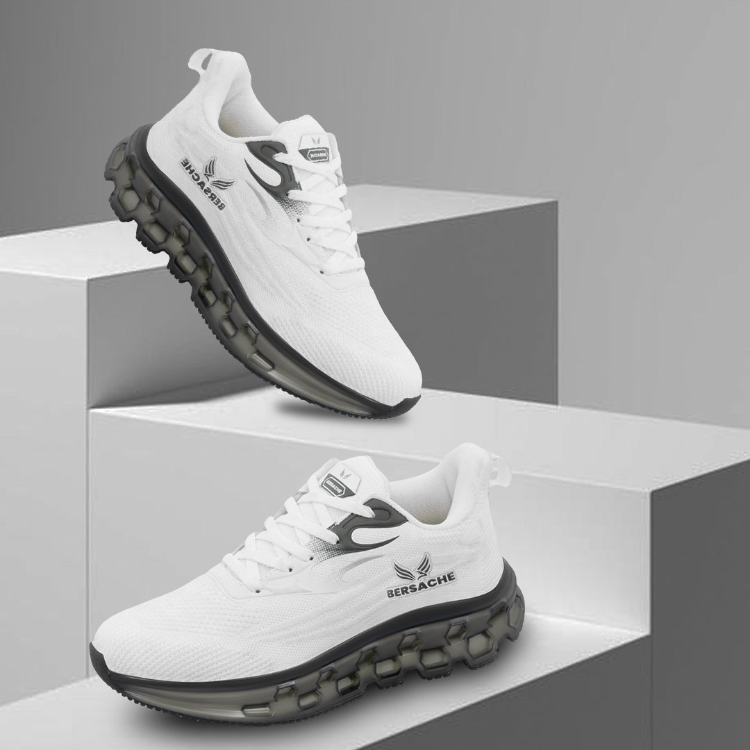Bersache Premium Sports ,Gym, Trending Stylish Running Shoes For Men  (9197-White).