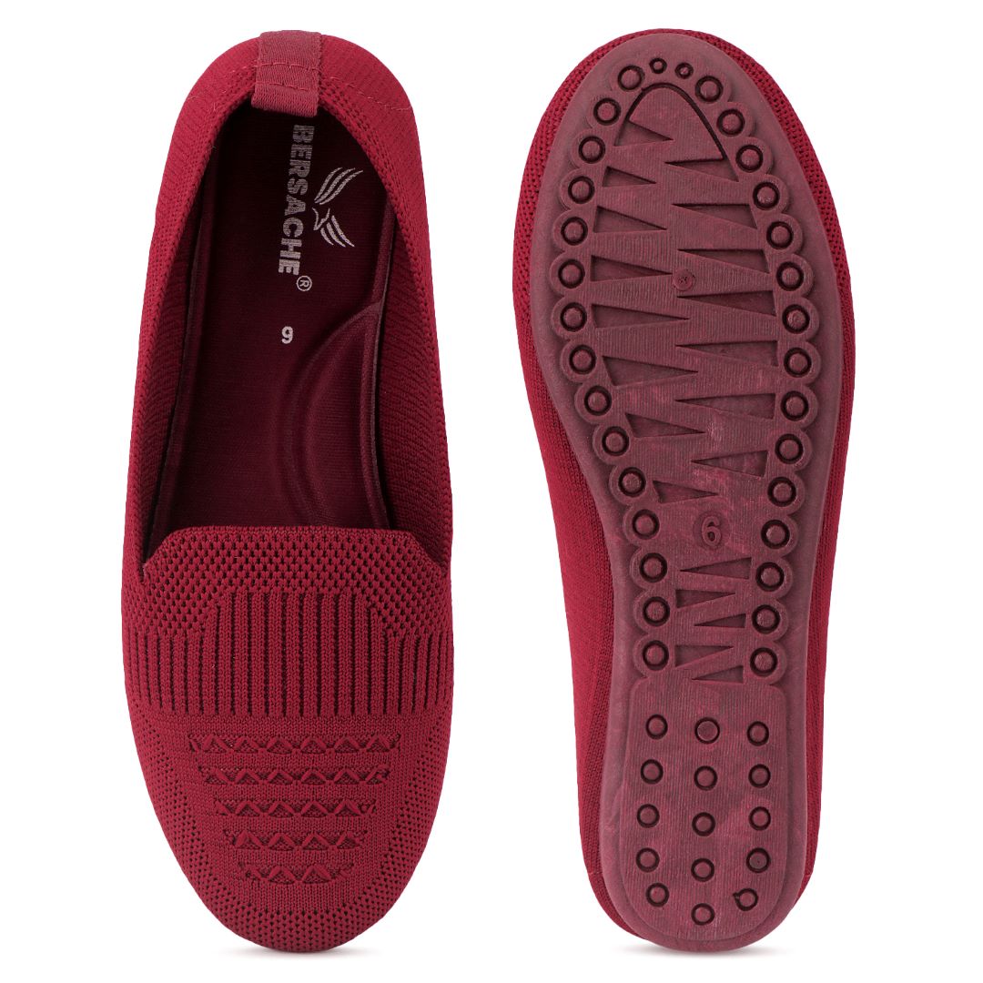 BERSACHE Women's Belly – Lightweight, Breathable & Comfortable Daily Wear Shoes(Pink-6276).