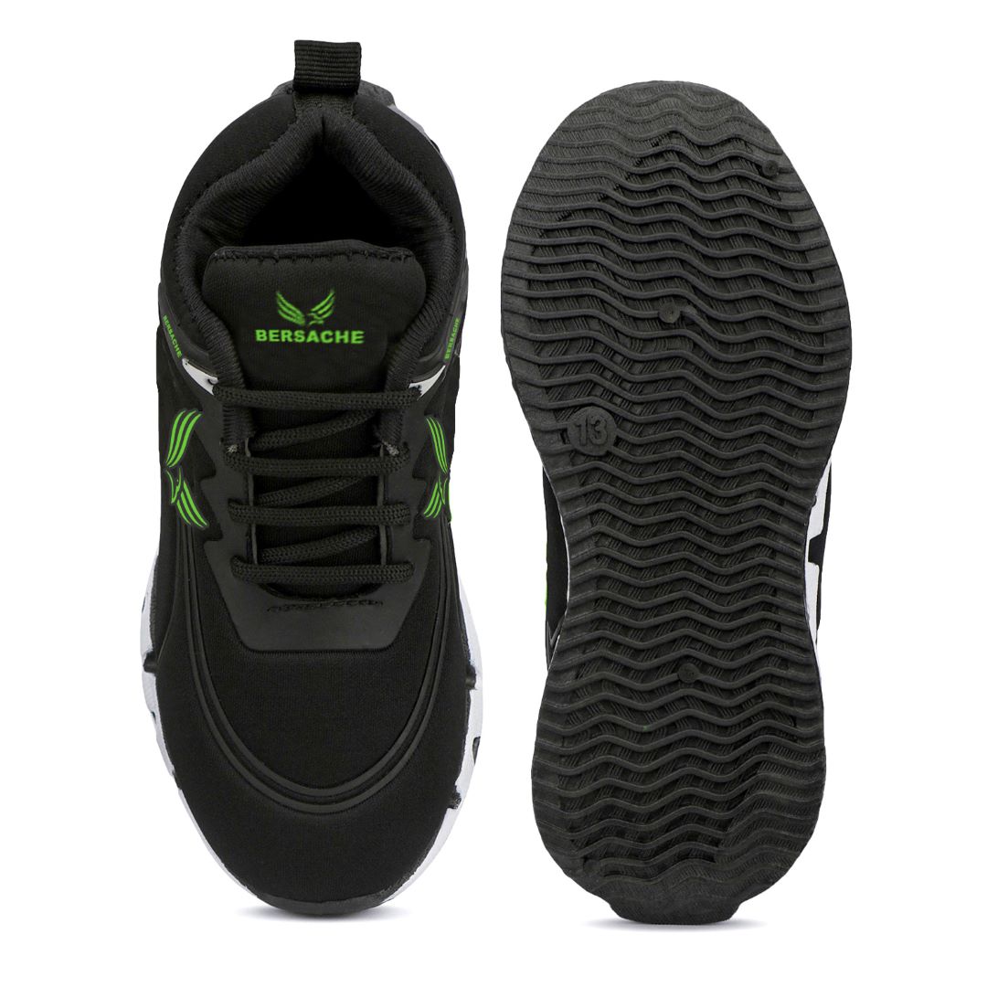 Bersache Casual Sneaker shoe for Kids|Soft Cushioned Insole,Slip-Resistance Casuals For Kids - Green- 8100.