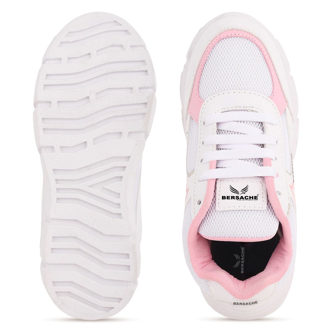 Bersache Premium Sports ,walking,Gym,cricket, Trending  Running Shoes For Women's-(8115-White)