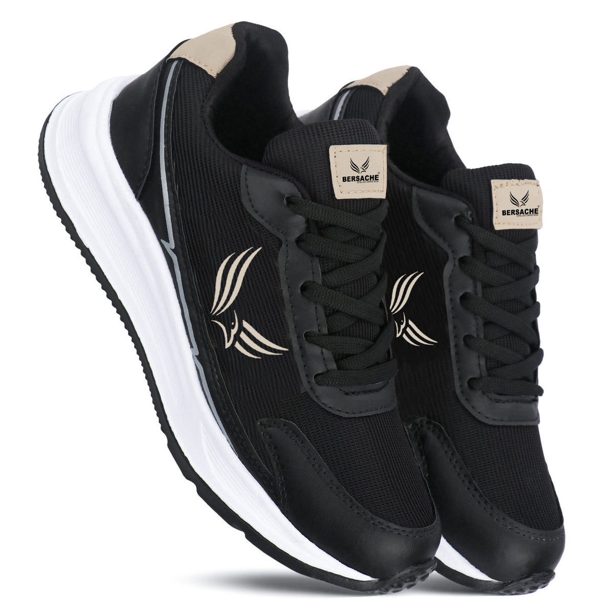 Bersache Casual Sneaker shoe for Men| Soft Cushioned Insole , Slip-Resistance Casuals For Men (Black-8138)