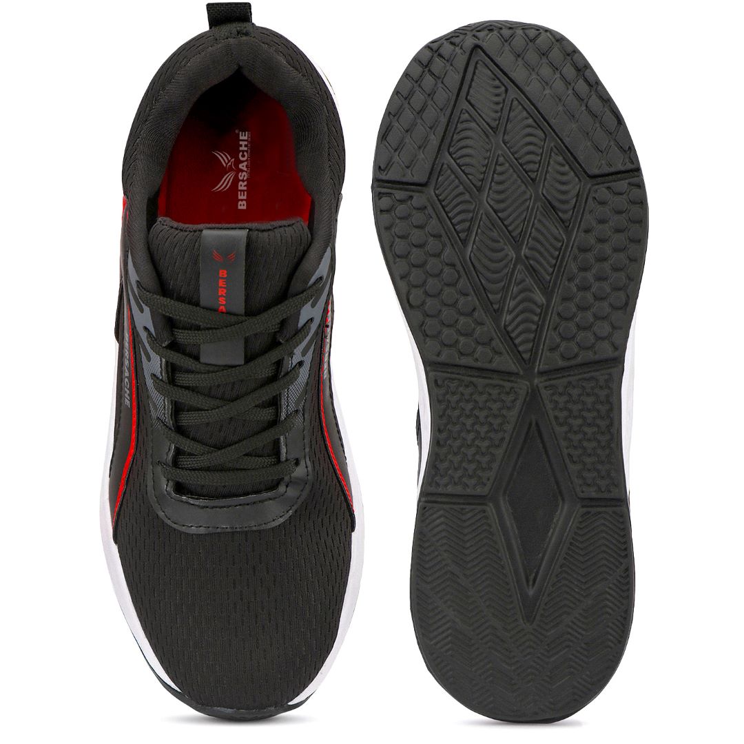 Bersache Lightweight Casual Sneaker Shoes For Men (Black-8091)
