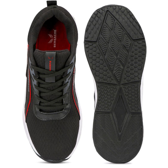 Bersache Lightweight Casual Sneaker Shoes For Men (Black-8091)