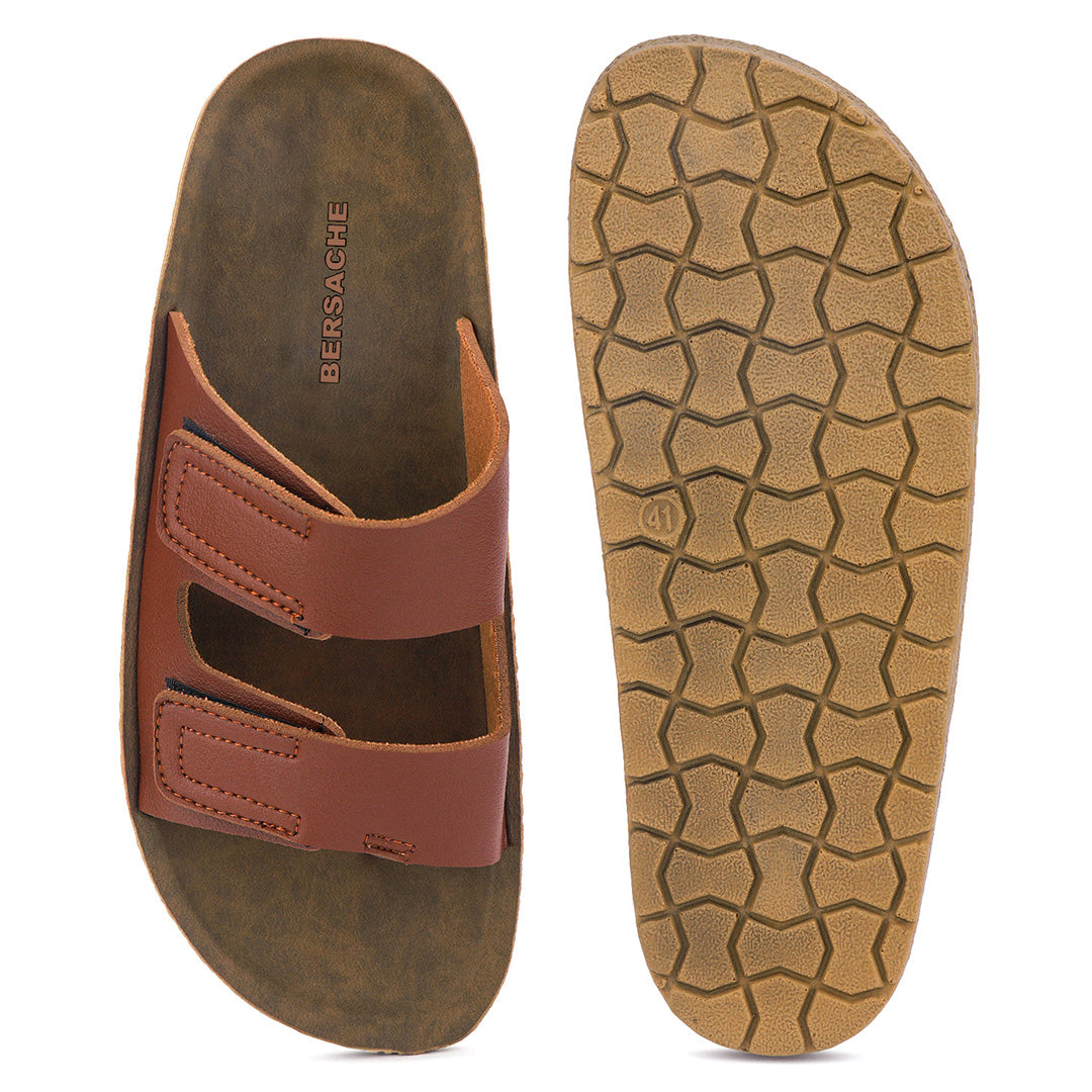Bersache Extra Soft Classic Casual with Back Strap Regular wear with Ultra Soft & Flexibility Technology Flip-Flop for Men's/ Boy's-(Brown-6221)
