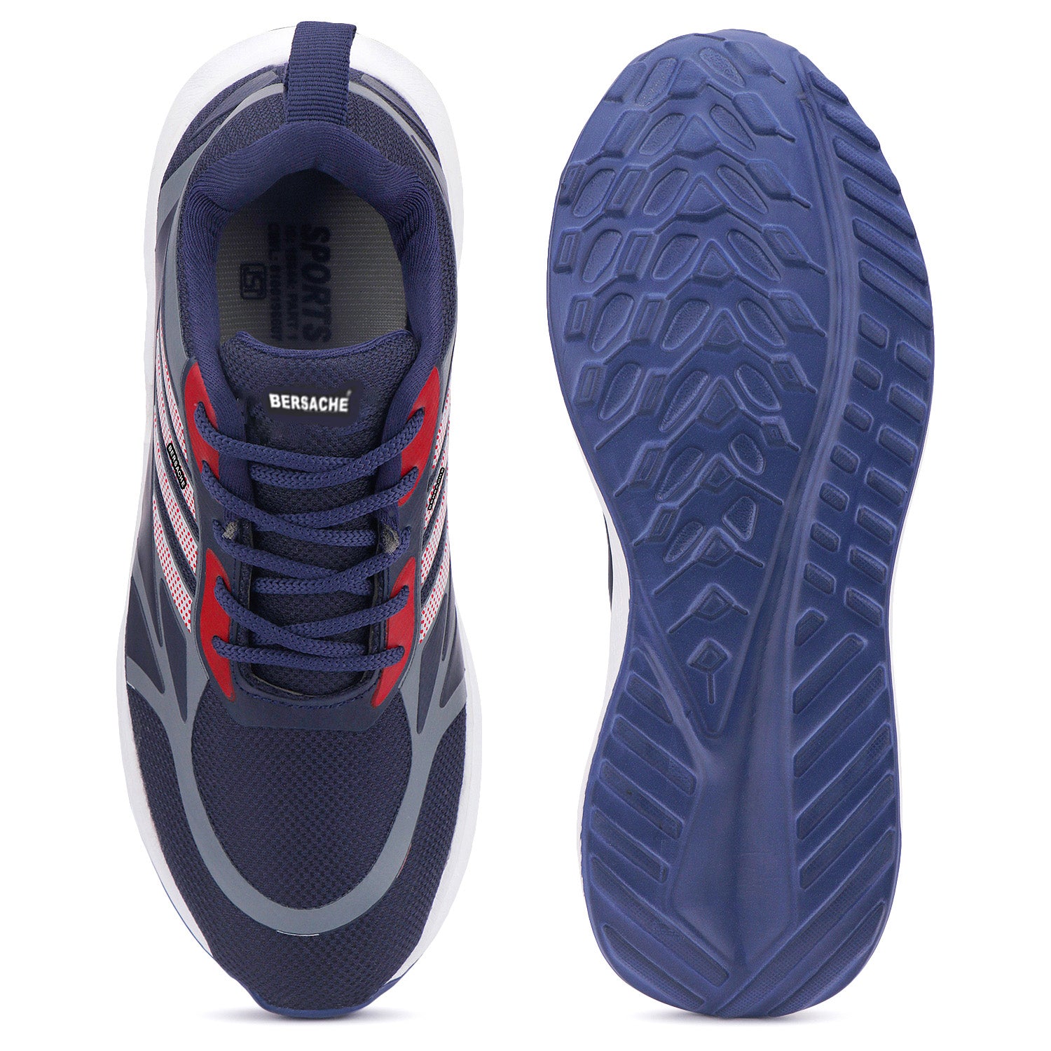 Bersache Lightweight Casual Sneaker Shoes For Men Blue-8072
