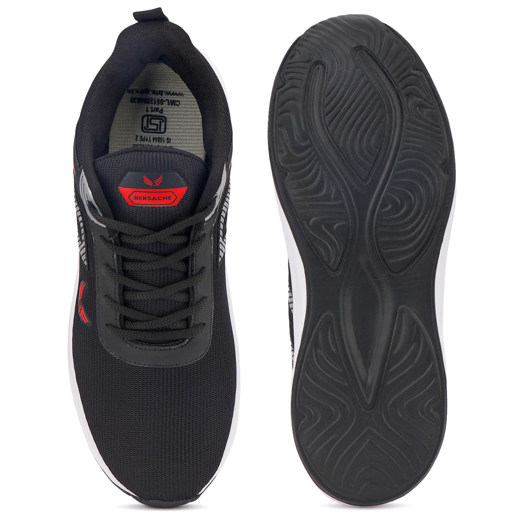 Bersache Premium Sports,Gym, Trending Stylish Running Shoes For Men (8079-Black)