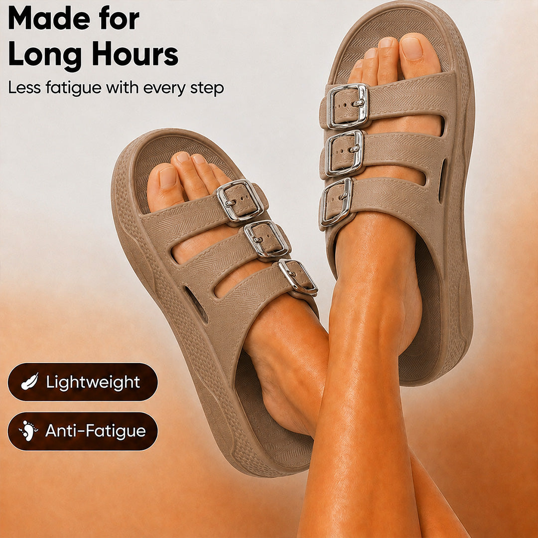 Doctor Bersache Newly Launched Orthopedic Comfort Slider for Women| Diabetic Friendly | Extra Cushioning | Arch Support | Pain Brown-DS116 .