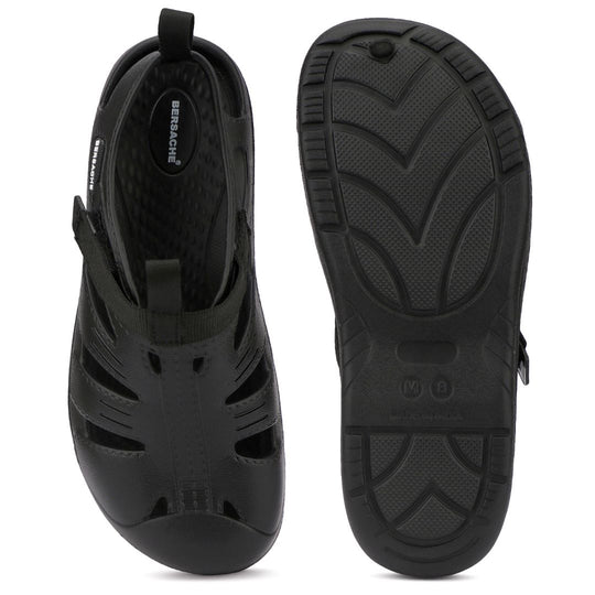 Bersache Extra Soft Classic Casual with  Regular wear with Ultra Soft & Flexibility Technology Sandal For men's & boy's-Black-6262