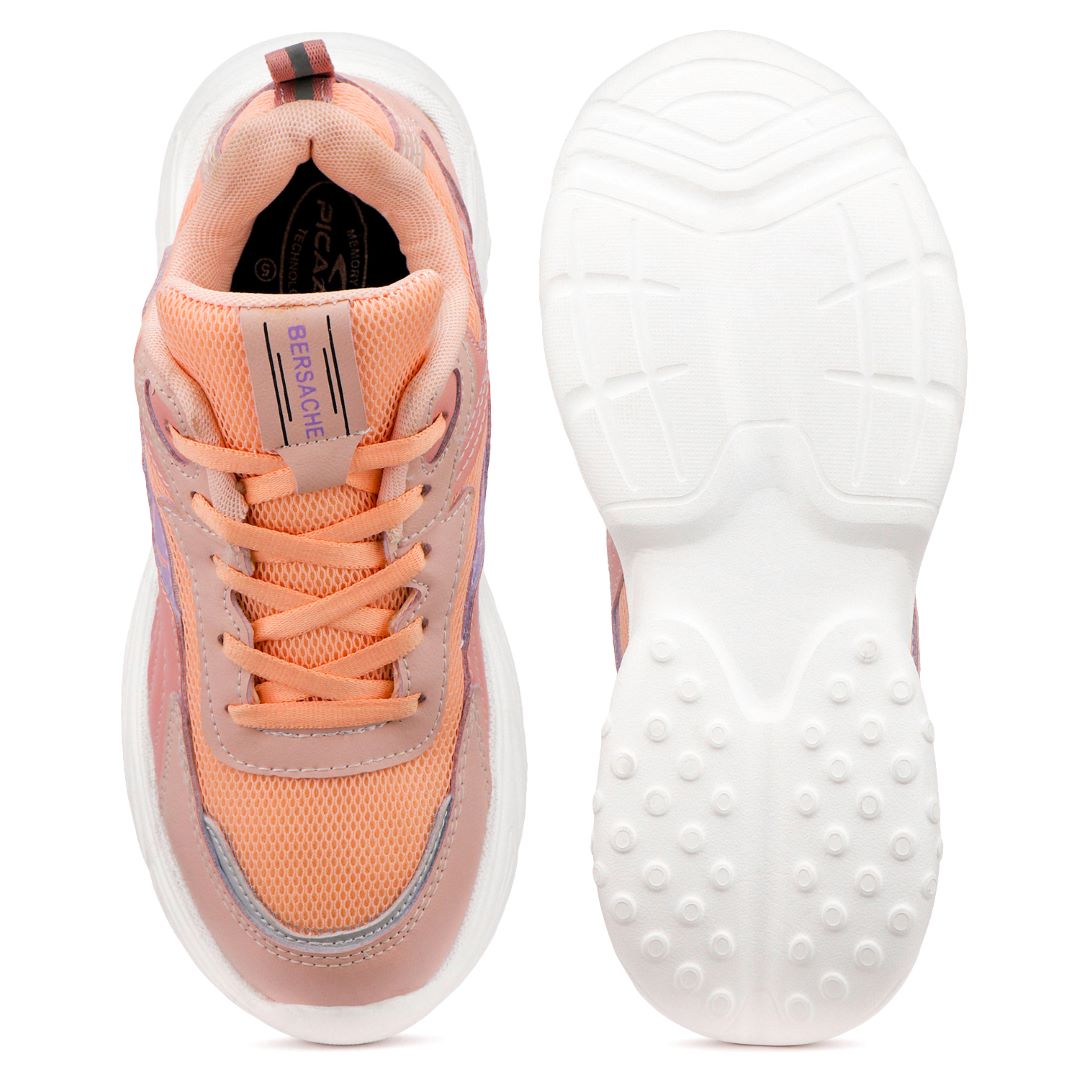 Bersache Premium Sports ,Gym, Trending Stylish Running Colour Changing shoes for Women (8105-Pink)