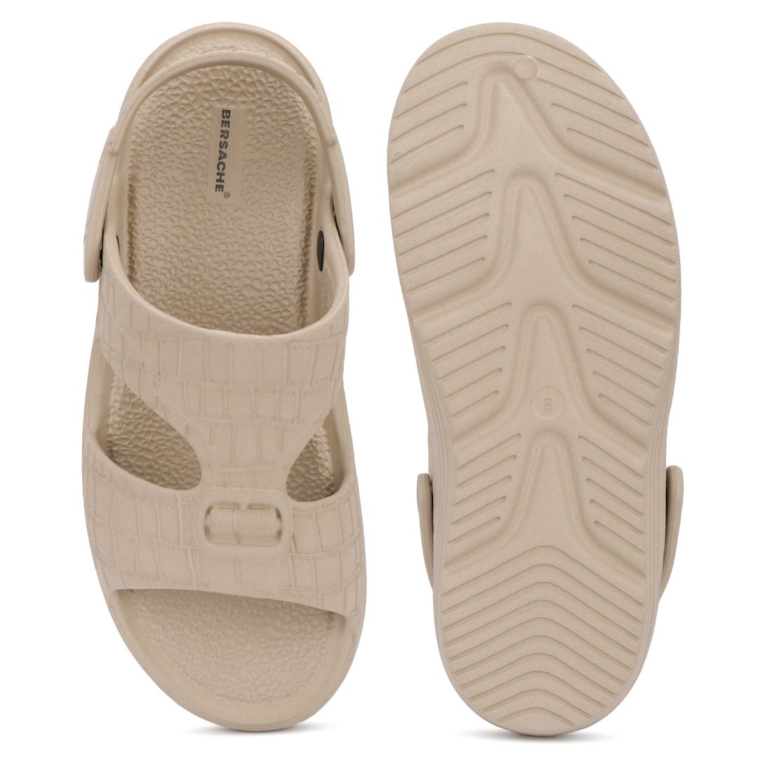 Bersache Extra Soft Classic Casual with  Regular wear with Ultra Soft & Flexibility Technology Sandal For Men's & Boy's (Beige-6272).