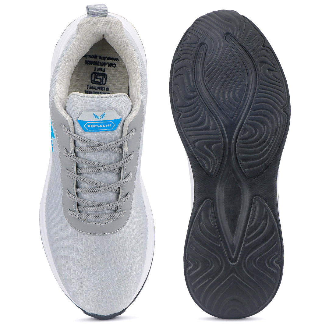 Bersache Lightweight Casual Sneaker Shoes For Men Light Grey-8068