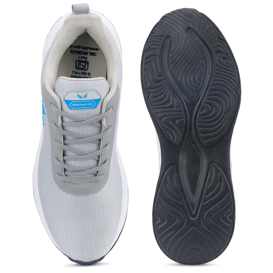 Bersache Lightweight Casual Sneaker Shoes For Men Light Grey-8068