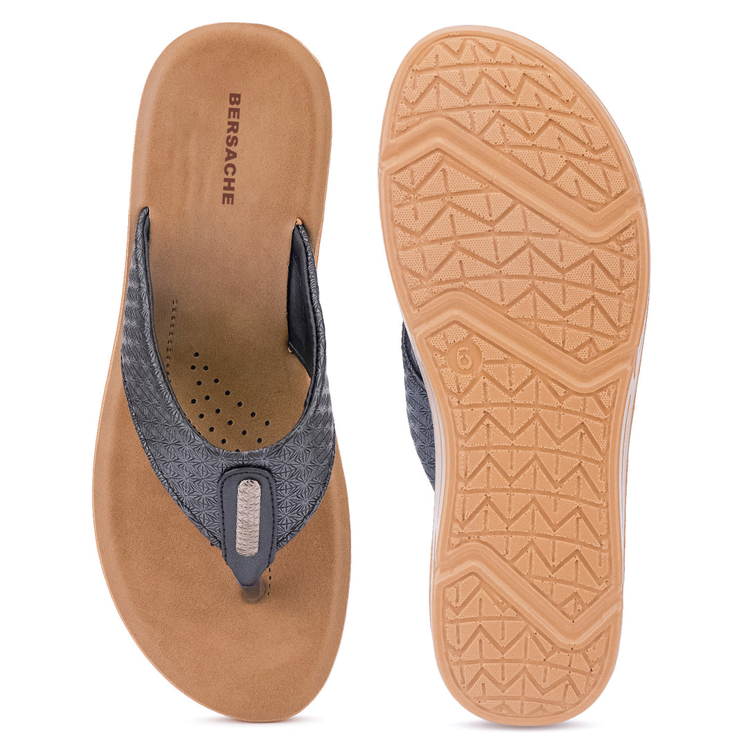 Bersache Extra Soft Classic Casual with  Regular wear with Ultra Soft & Flexibility Technology Sandal For Women's/Girl's-Black-6230