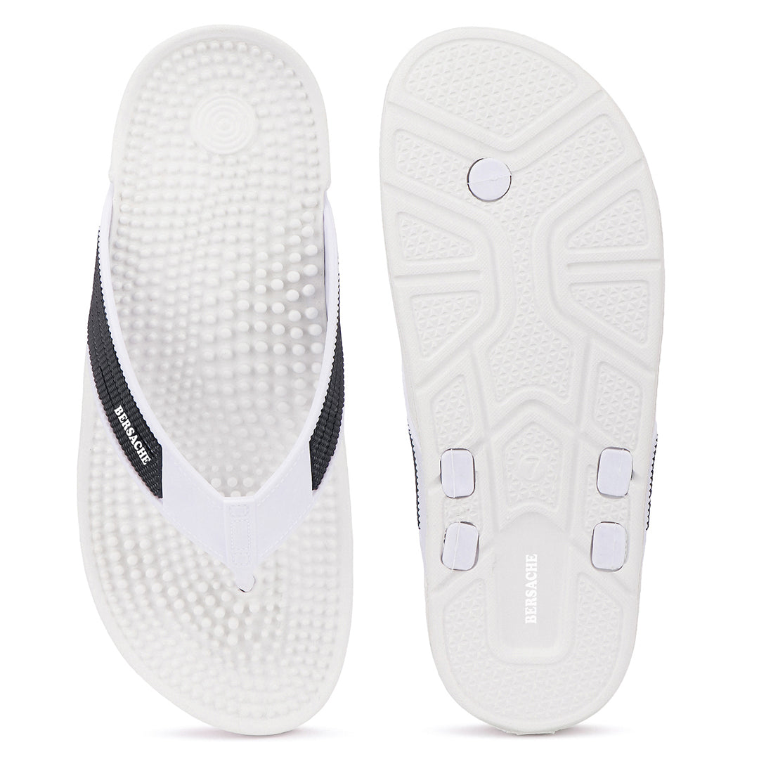 Bersache Extra Soft Classic Casual  with Regular wear with Ultra Soft & Flexibility Technology Sandals for Men's-(6338-White).