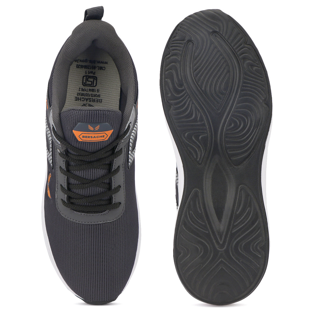 Bersache Premium Sports,Gym, Trending Stylish Running Shoes For Men (8080-Grey)