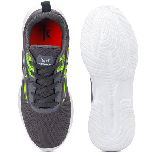 Bersache Lightweight Casual Sneaker Shoes For Men Dark Grey-8086