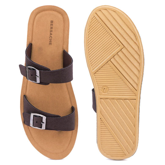 Bersache Extra Soft Classic Casual with  Regular wear with Ultra Soft & Flexibility Technology Sandal For Women's/Girl's-Dark-Brown-6260
