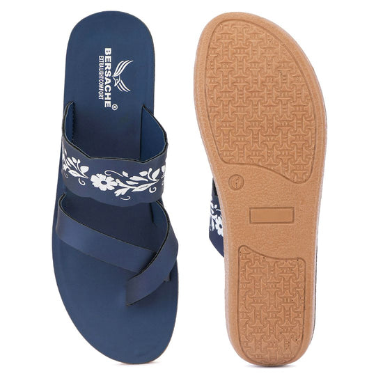 Bersache Extra Soft Classic Casual with  Regular wear with Ultra Soft & Flexibility Technology Flip-Flop for Women's & Girl's (6242-Navy-Blue)