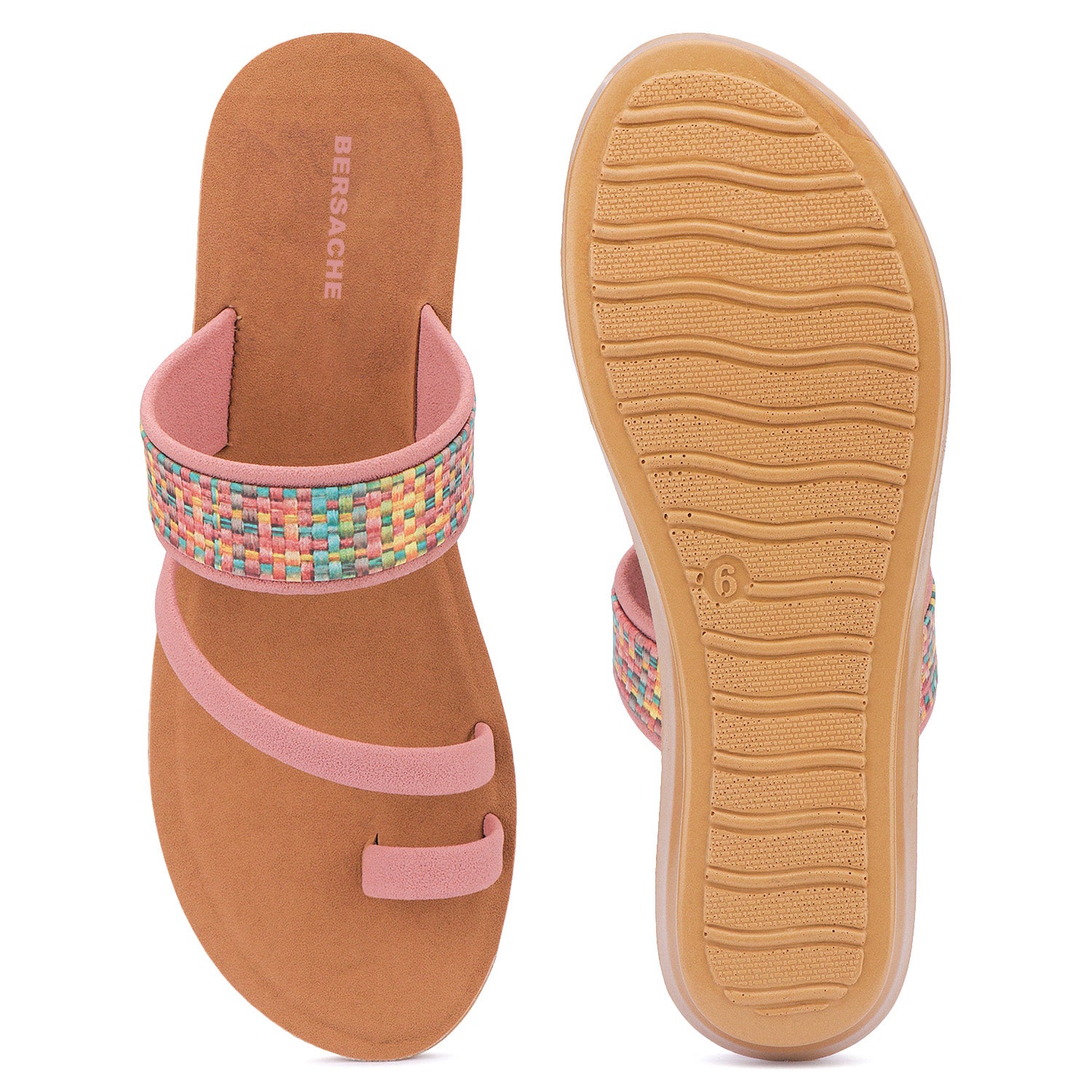 Bersache Extra Soft Classic Casual with  Regular wear with Ultra Soft & Flexibility Technology Sandal's For Women's & Girl's-(6241-Pink).