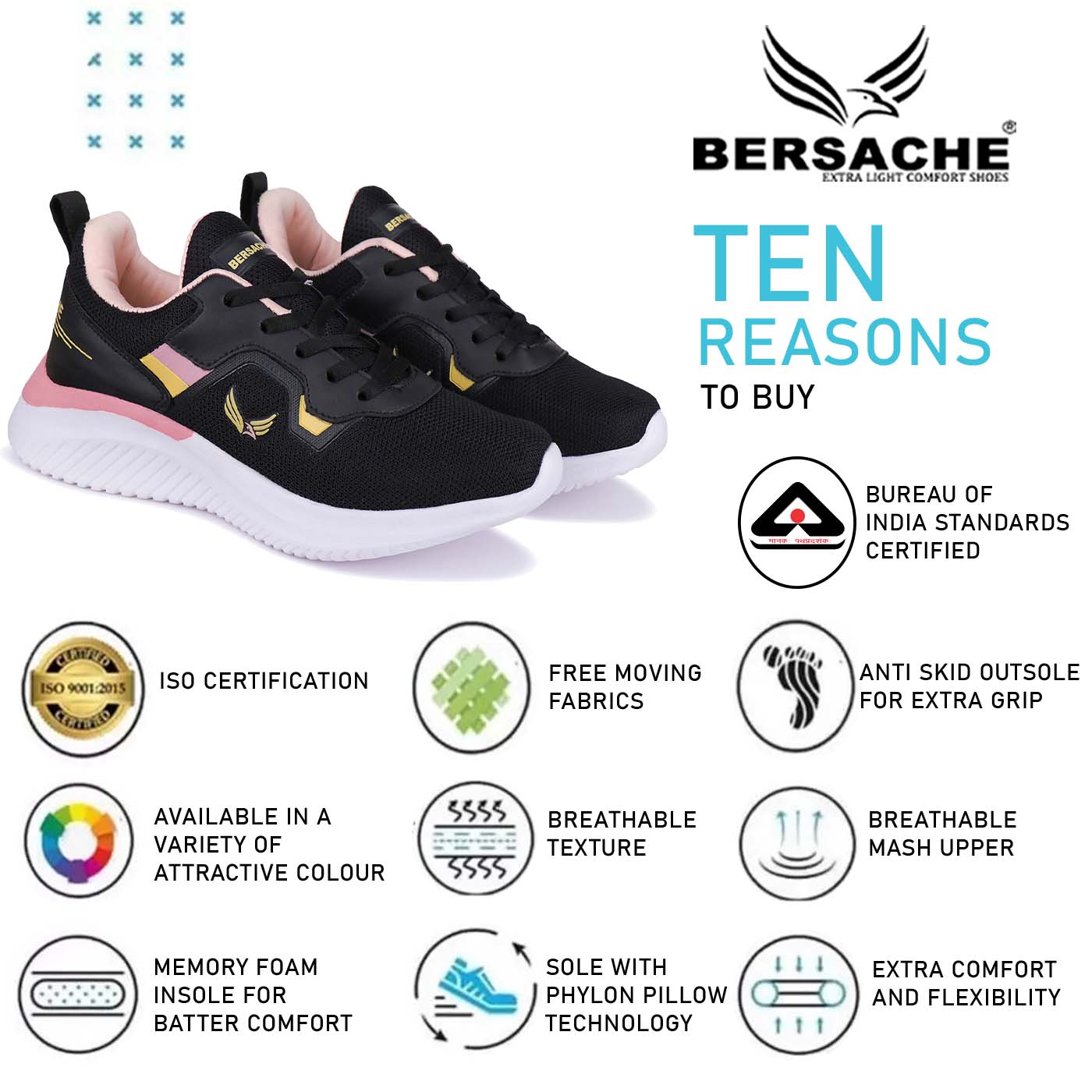 Bersache Sneaker, Loafers ,Casual With Extra Comfort Sneakers For Women (Black-8027)