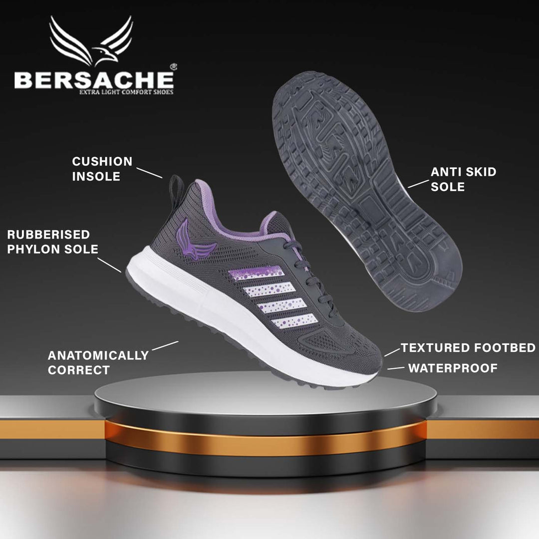 Bersache Premium Sports ,Gym, Trending Stylish Running shoes for Women (8029-Purple)