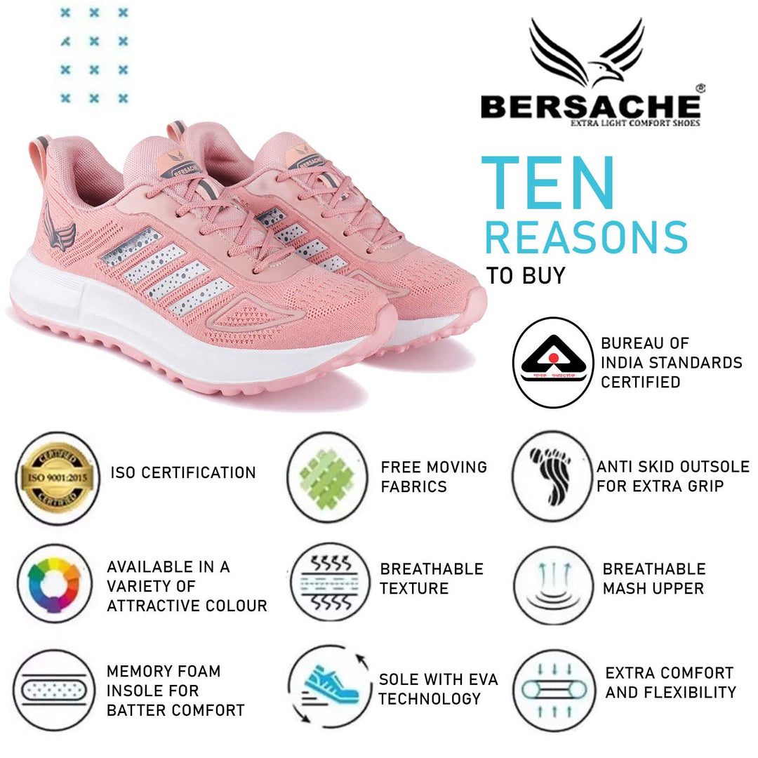 Besache Sneaker, Loafers ,Casual With Extra Comfort Sneakers For Women (8030-Pink)