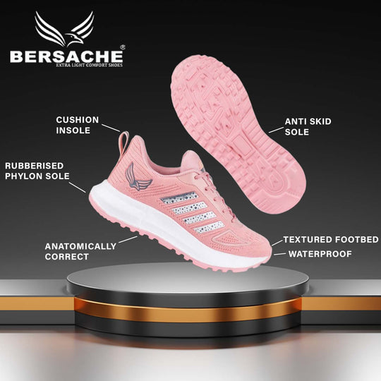 Besache Sneaker, Loafers ,Casual With Extra Comfort Sneakers For Women (8030-Pink)