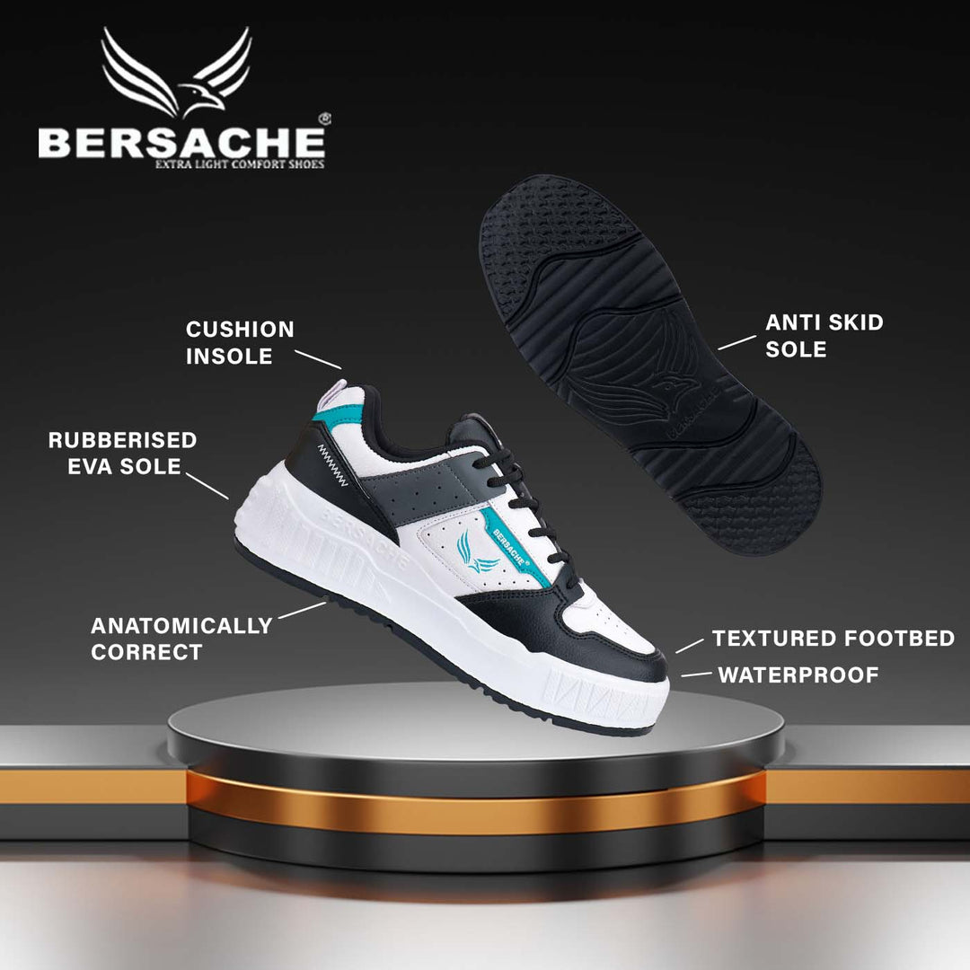Bersache Sneaker, Loafers ,Casual With Extra Comfort Sneakers For Men's/Boy's (8051-Black & Blue)