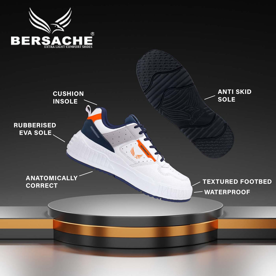 Bersache Sneaker, Loafers ,Casual With Extra Comfort Sneakers For Men's/Boy's (8052-White)