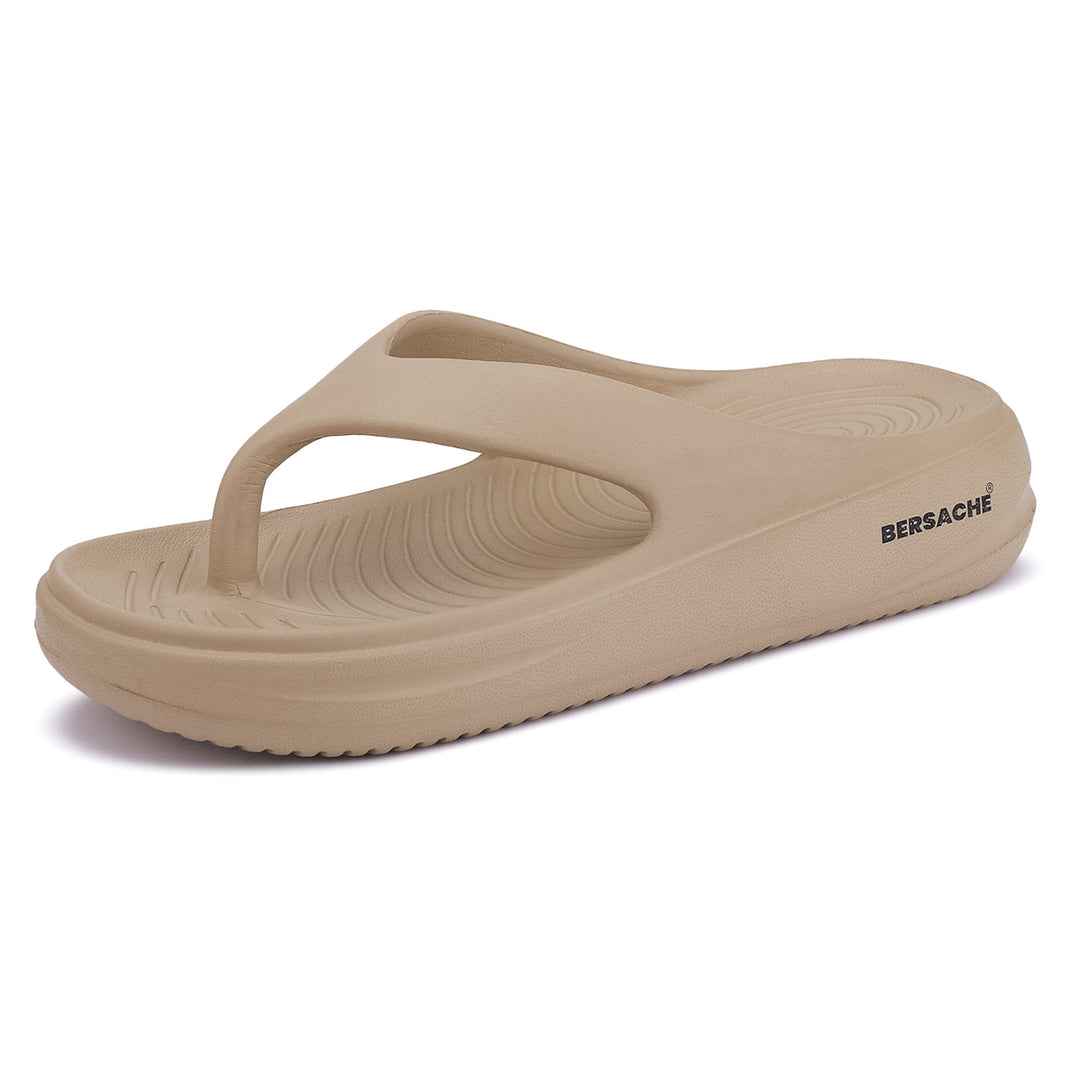 Bersache Extra Soft Classic Casual with  Regular wear with Ultra Soft & Flexibility Technology Flip-Flop for Women's & Girl's (6197-Beige)