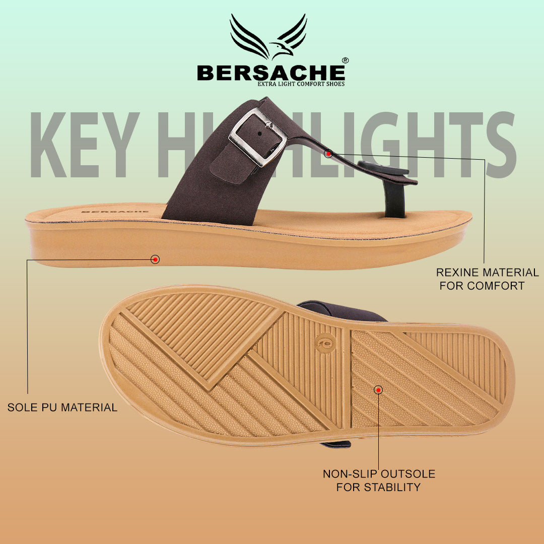 Bersache Extra Soft Classic Casual with  Regular wear with Ultra Soft & Flexibility Technology Slipper For Women's & Girl's-Brown-6259.