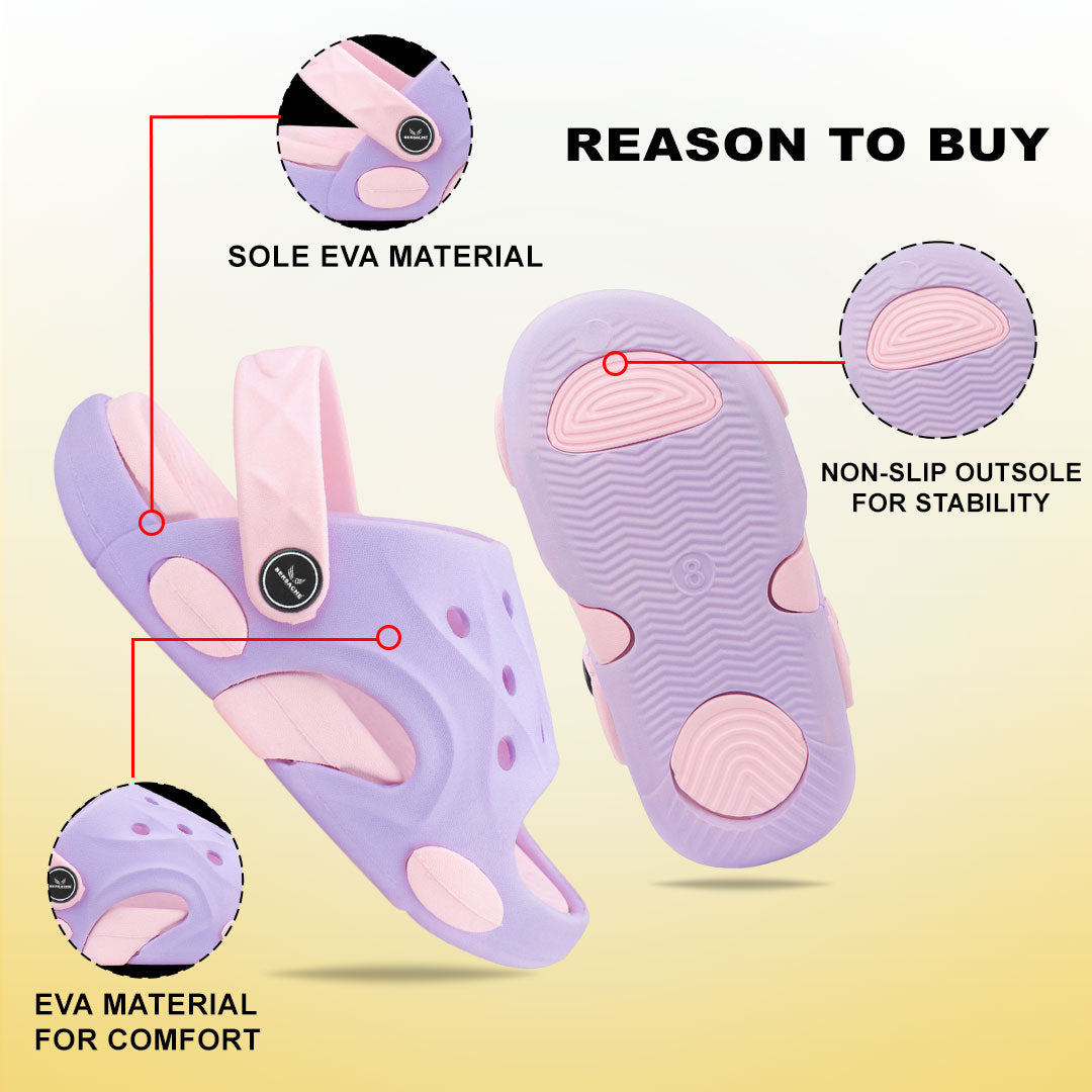 Bersache Extra Soft Classic Casual CHAPPAL with  Regular wear with Ultra Soft & Flexibility Technology Flip-Flop for Kids's-Purple-6319.