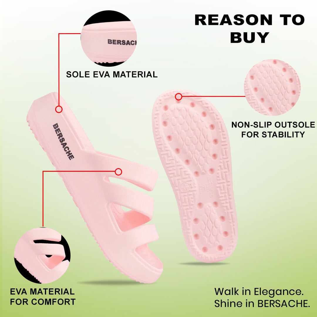 Bersache Extra Soft Classic Casual  with  Regular wear with Ultra Soft & Flexibility Technology Flip-Flop for Women's-(6310-Pink)