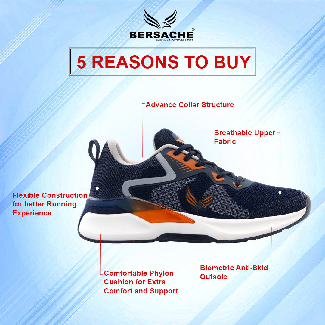 Bersache Sneaker, Loafers ,Casual With Extra Comfort Sneakers For Men (9202-Blue)