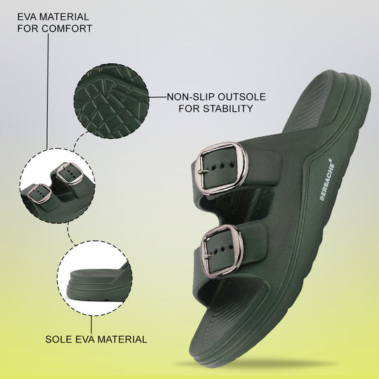 Bersache Extra Soft Classic Casual  with  Regular wear with Ultra Soft & Flexibility Technology Sandals for Men's-(6284-Green)