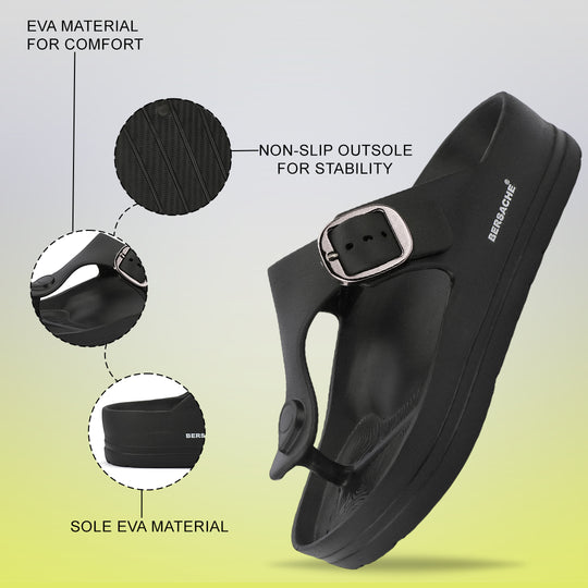 Bersache Extra Soft Classic Casual  with  Regular wear with Ultra Soft & Flexibility Technology Sandals for Men's-(6288-Black)