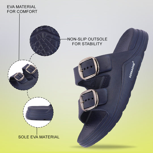Bersache Extra Soft Classic Casual  with  Regular wear with Ultra Soft & Flexibility Technology Sandals for Men's-(6285-Navy-Blue)