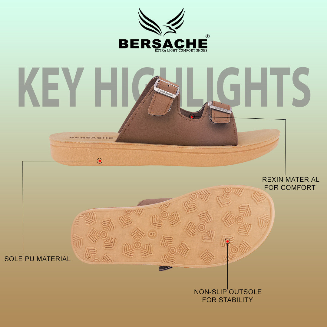 Bersache Extra Soft Classic Casual with  Regular wear with Ultra Soft & Flexibility Technology Sandal For Women's/Girl's-Brown-6225