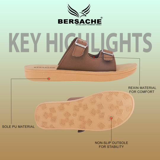 Bersache Extra Soft Classic Casual with  Regular wear with Ultra Soft & Flexibility Technology Sandal For Women's/Girl's-Brown-6225